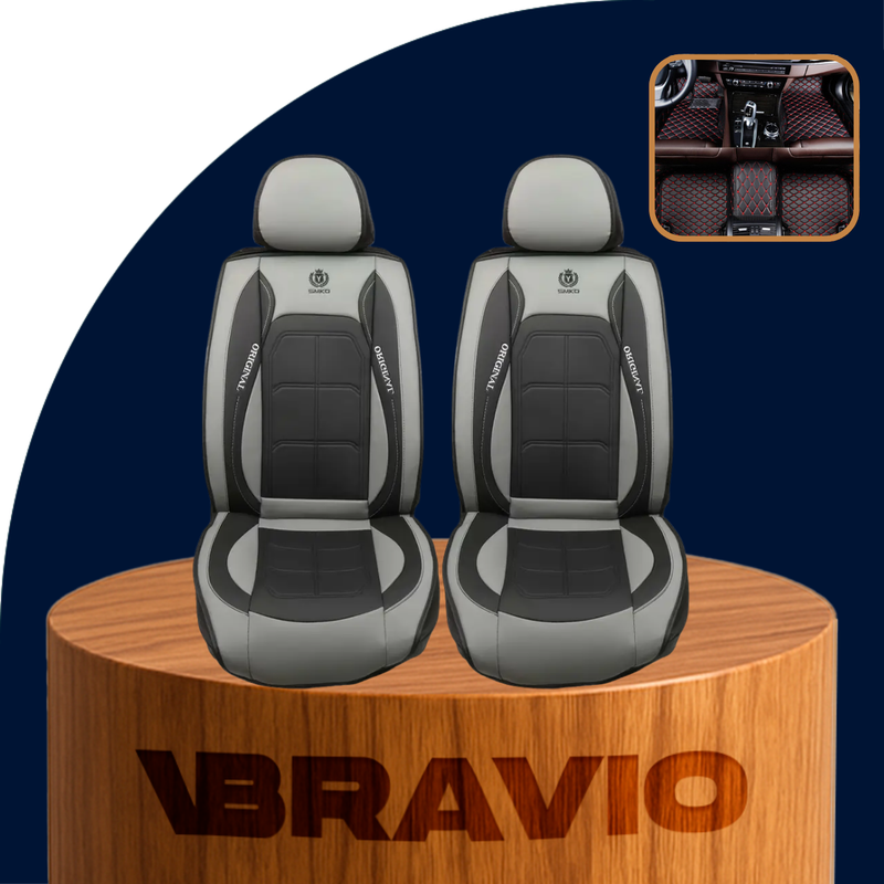 Funda para Asiento de Auto Nuke en Cuero Legítimo Universal +REGALO: Alfombra Completa