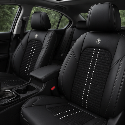 Funda Universal Iron Completa para Auto en Cuero Legítimo +3 REGALOS: Alfombras Automotrices