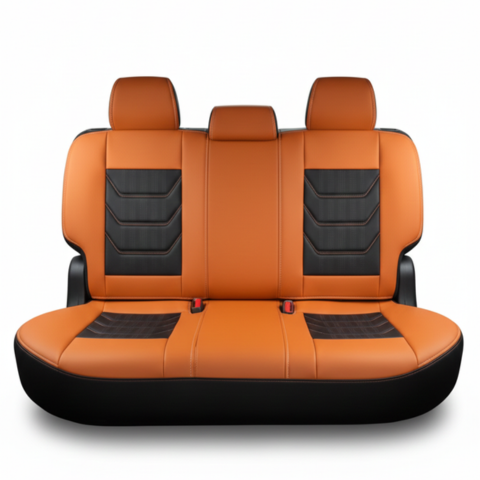 Funda de Asiento Universal Fusion en cuero legítimo con airbag, más regalos: alfombra de cuero y cubierta de volante.