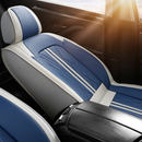 Capa de Auto Universal Iron en Cuero Legítimo con AirBag +REGALOS: Alfombra de Cuero y Funda para Volante