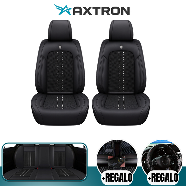 Funda de Auto Universal Turbo en Cuero Legítimo con AirBag +REGALOS: Alfombra de Cuero y Funda para Volante