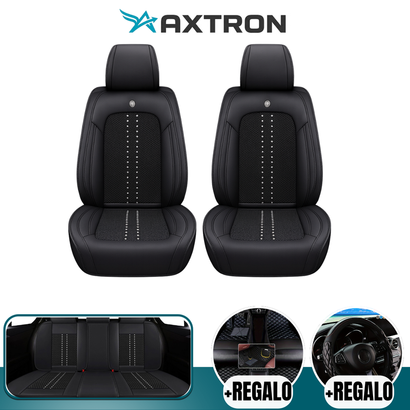 Funda de Auto Universal Turbo en Cuero Legítimo con AirBag +REGALOS: Alfombra de Cuero y Funda para Volante
