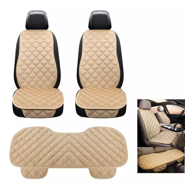 KIT CON 2 FUNDAS PARA ASIENTOS DELANTEROS CON RESPALDO + 1 ASIENTO TRASERO SIN RESPALDO